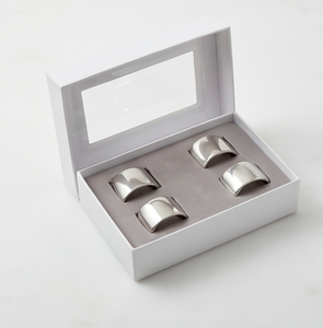 Anillos para servilletas con borde curvo de acero inoxidable, soporte elegante para decoración de mesa de boda, artículos de cocina - Product Image 6