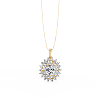 Pendentif en diamant de culture brillant taillé en forme de chaîne, couleur D-E-F, or jaune, rose et blanc massif, luxe, certifié IGI, bijoux fins unisexes