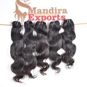 Venta al por Mayor de Cabello Virgen Indio Natural, Extensiones de Cabello con Doble Trama, Envío Directo - Product Image 3