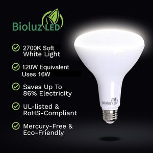 หลอดไฟ LED BR40 แพ็ค 4 หลอด 120W หรือเทียบเท่า ปรับความสว่างได้ แสงวอร์มไวท์ 2700K 16W 1400 ลูเมน CRI สูง - Product Image 2