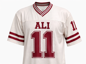 Thobe Islámico Personalizado para Hombre, Estilo Fútbol |   Proveedor de Thobes Deportivos OEM con Cuello a Rayas y Nombre y Número Personalizados - Product Image 5