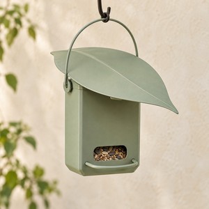 Metal Leaf Roof Hanging <b>Bird</b> <b>Feeder</b> <b>Small</b> Seed Hopper <b>Feeder</b> Powder Coated Steel Garden Wild <b>Bird</b> <b>Feeder</b> - Product Image 1