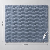 Plaid chauffant 50x60 pouces en fausse fourrure de lapin, flanelle double couche, surdimensionné, lavable, certifié CE, vente en gros usine