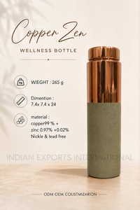 Elegante botella de cobre de doble color de Indian Exports International. (Cobre puro certificado) - Product Image 2