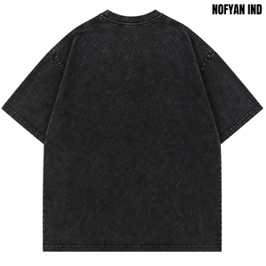 Camiseta de manga corta para hombre con estampado frontal por sublimación Blessing, cuello redondo holgado, estilo urbano, jersey de algodón negro, 180GSM, 100% algodón - Product Image 1