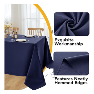 Set di 10 Tovaglie Rettangolari Blu Navy 60 X 84 Pollici, Tessuto in Poliestere Antimacchia per Tavoli da 4 Piedi, Facilmente Lavabili - Product Image 3