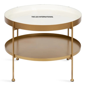 โต๊ะกลางทรงกลมกระจกใสหรูหรา โครงเหล็กกล้าไร้สนิมสีทอง ลายเกล็ดปลา สำหรับใช้ในบ้าน วางกาแฟ - Product Image 3