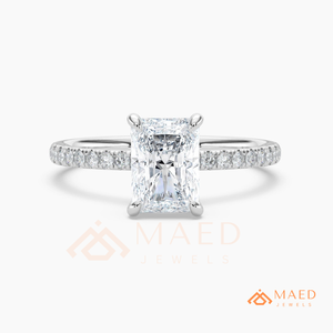 <b>Silver</b> <b>Emerald</b> Cut Moissanite <b>Ring</b> Elegant Womens Engagement Jewelry Luxury Fashion <b>Ring</b> NYC Style Gift - Product Image 5