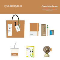 Ensemble cadeau d'entreprise durable CARDSILK pour la promotion commerciale et les clients VIP avec carnet écologique, crayon, tasse à café, style naturel