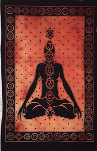 Tapiz de Pared con Estampado de Siete Chakras, Decoración para el Hogar, Tapiz de Algodón, Múltiples Colores, Hecho a Mano por Artistas Indios - Product Image 4