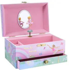 Ever Bright Factory Wholesale High Quality Wholesale Luxury Ballerina Girl Gift Wooden Jewelry Music Box for Wedding