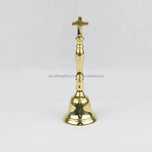 Campanas metálicas de cinco juntas con Acabado niquelado Diseño en relieve de forma redonda Excelente calidad para precio al por mayor religioso - Product Image 6