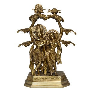 Excellent Quality Handcrafted Antique Finish Brass Lord Krishna <b>Statue</b> for Home Temple Decoration Available at Good Price - Product Image 2