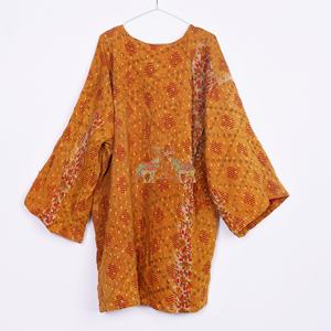 Kimono de algodón Vintage de colección de lujo para mujer chaqueta Kantha Floral con manga y cuello número de modelo personalizado requerido - Product Image 3