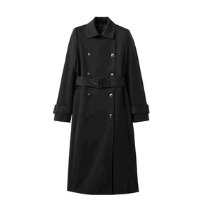 New Fashion Waterproof Embroidered Trench <b>Coat</b> British Style Long Sleeve Long Length <b>Women</b> Winter <b>Belted</b> <b>Coat</b> Polyester Lining - Product Image 3