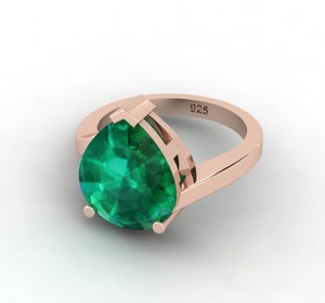 Best Selling 18K Gold Plated 925 <b>Silver</b> 8x10mm Pear Cut <b>Emerald</b> Quartz Gemstone Prong Set Engagement <b>Ring</b> Fine Jewelry For Women - Product Image 4
