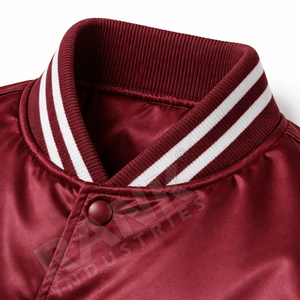 Chaqueta Varsity de Satén con Logotipo Personalizado para Hombre, Ropa de Moda, Producción en Masa, Chaqueta Varsity de Satén para Hombre - Product Image 5