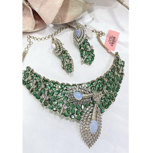 Beautiful Designer High Quality Brass Gold Plated Classic Statement Fusion <b>Choker</b> Set Earrings Wedding Engagement Gift Party - Product Image 1