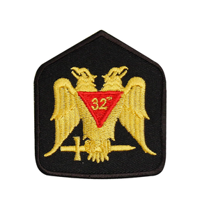 32nd Degree Masonic Regalia Eagle Patch Machine Embroidered Iron on Emblem 3x2.5 Inches Badge for Masonic Hats Aprons Bags - Product Image 1