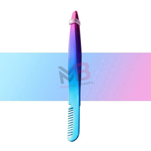 Pinza para Cejas con Peine de Doble Uso, Cepillo de Acero Inoxidable, Punta Inclinada, Alta Calidad, Ecológica, Reutilizable, con Logotipo Personalizado - Product Image 4