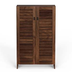 Meuble à chaussures Wimzoe au design moderne en bois d'ingénierie, à deux portes, avec étagères fermées pour le rangement des pantoufles et des chaussures - Product Image 3