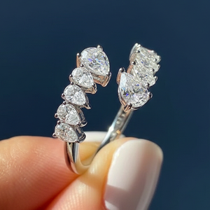 Anillo de Diamante Cultivado en Laboratorio de 3.50CT, Oro de 14K, Corte Pera, Chapado en Rodio, Anillo de Aniversario para Mujer, Regalo de Boda para Ella, Anillo de Diamante Personalizado - Product Image 2