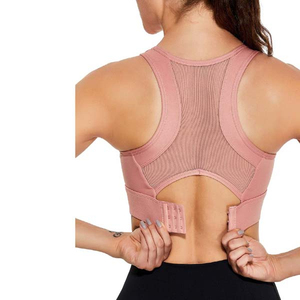 Nouveau soutien-gorge de sport ajustable pour filles, côtelé, respirant, à maintien élevé, avec bretelles croisées et logo frontal, idéal pour le yoga, le fitness et la gym - Vente flash - Product Image 3