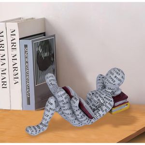 Escultura Moderna de Arte Abstracto Nórdico, Figura de Resina del Pensador Dorado para Decoración del Hogar, para Sala de Estar y Escritorio, Estatua de Mujer Leyendo - Product Image 3