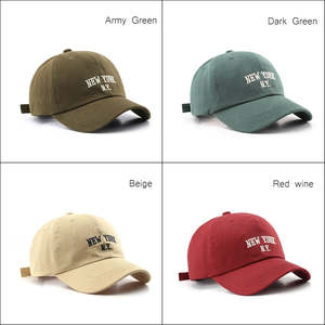 Customizable Cotton Baseball Cap With Embroidered New York NY Letters Curved Brim Adjustable Strap Buckle <b>Dad</b> <b>Hat</b> Unisex - Product Image 3