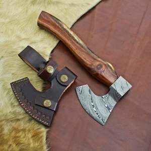 Hache Viking Artisanale Personnalisée 2025 en Acier Damas de Qualité Industrielle avec Manche en Bois de Rose, Mini Hache, Tête d'Hache, Garantie de 3 Ans - Product Image 3