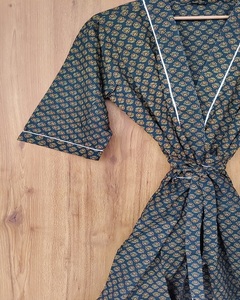 Robe Kimono Bohème en Coton Imprimé Floral Fait Main, Respirante, à Manches Longues, pour la Nuit – Fournisseur en Gros - Product Image 2