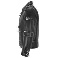 Chaqueta de cuero Napa suave negra 100% genuina personalizada para hombre, chaqueta de cuero estilo MICHAEL JACKSON Bad, cremallera YKK de primera calidad
