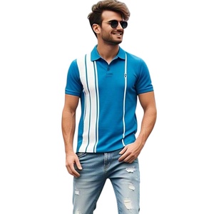 Polo d'été de marque de luxe pour hommes, à manches courtes, col rabattu et boutons, couleur unie, polos grande taille pour hommes - Product Image 1