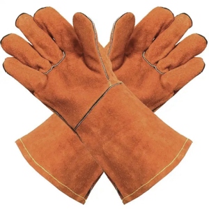 Gants de soudage en cuir de vachette pleine fleur rouge, haute performance, résistants à l'abrasion, pour la lutte contre les incendies, le barbecue et l'usage quotidien - Product Image 5