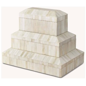 Nuevo Joyero Rectangular de Hueso Tallado a Mano con Organizador Decorativo a Precio de Mayoreo - Product Image 6