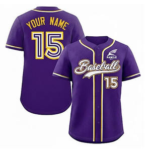 Conjunto de Uniforme de Béisbol Personalizado para Adultos, Ropa Deportiva de Talla Grande, 100% Poliéster, Transpirable, de Secado Rápido, con Impresión de Logotipo y Nombre del Equipo Personalizados - Product Image 1