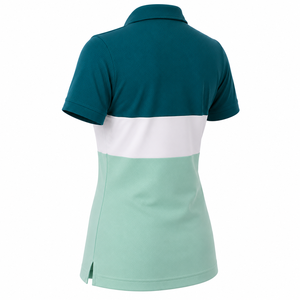 Camiseta de Golf de Manga Corta para Mujer, Diseño Color Block, Tejido Piqué, Patchwork, Tono Pastel Suave, Poliéster de Secado Rápido, Venta al Por Mayor - Product Image 6