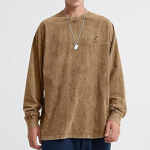 OEM Service Custom Made Basics Acid Wash Sweatshirt Wholesale Light Weight Men Acid Wash Sweatshirt For Sale - Product Image 2