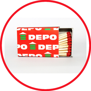 Allumettes de sécurité domestiques en bois, boîte de 51x35x14mm, design moderne, logo imprimé, allumage fiable, pour usage en cuisine - Product Image 1