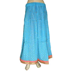 Богемная Этническая юбка ручной работы с золотым принтом в стиле хиппи, длинная Цыганская юбка из вискозы, рождественский подарок для нее