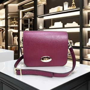 Royaa Leather Burgundy Crossbody Bag, Wine Red <b>Shoulder</b> Bag Bow Top Single Genuine Leather Satchel Handbag Adjustable <b>Strap</b> - Product Image 4