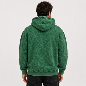 Sweat à capuche ample pour homme en coton épais de qualité supérieure, teinture vintage, broderie personnalisée, streetwear, vente en gros - Product Image 5