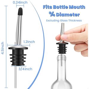 Lot de 24 bouchons à vin en acier inoxydable, becs verseurs pour spiritueux et capuchons anti-poussière, becs verseurs durables pour le stockage des bouteilles - Product Image 4