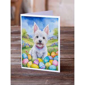 เกมล่าไข่อีสเตอร์แปลกๆของ westie การ์ดอวยพร A7 8ใบพร้อม5x7ขนาดซองจดหมาย - Product Image 2