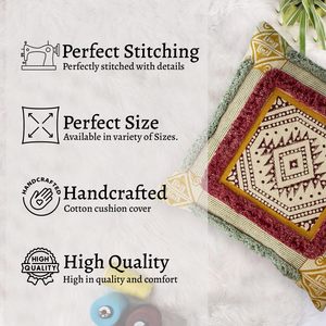 Sophisticated Global-Inspired Decorative <b>Cushion</b> <b>Cover</b> with Rich Multi-Layered Textures - Product Image 2