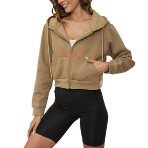 Sudadera Corta con Capucha para Mujer, Estilo Urbano, Informal, para Invierno, con Logotipo Frontal, Algodón de Alta Calidad, Gran Venta - Product Image 2