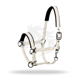 Harnais en cuir rembourré pour cheval avec boucles réglables et ferrures en laiton - Product Image 1