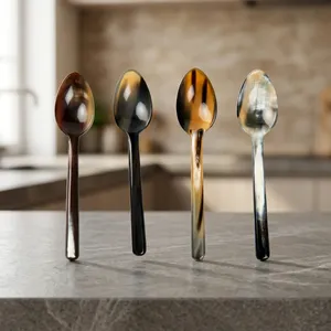 Cuillère de service en corne, faite à la main, polie miroir, ustensile de service en corne naturelle, cuillère décorative pour la cuisine, la table à manger, la maison, le restaurant - Product Image 4