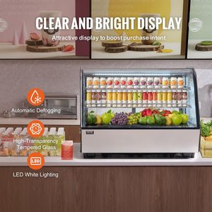 Vetrina Refrigerata da Banco per Pasticceria con Illuminazione LED, 5 Cu.Ft./146L, 2 Ripiani, Attrezzatura per Cucine Commerciali - Product Image 3
