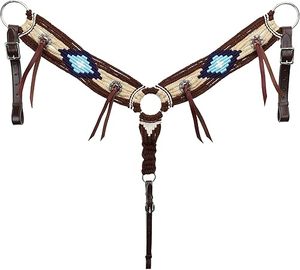 Ensemble de têtières pour chevaux indiens de qualité supérieure avec protège-poitrine au meilleur prix, têtière pour chevaux western sculptée à la main - Product Image 2